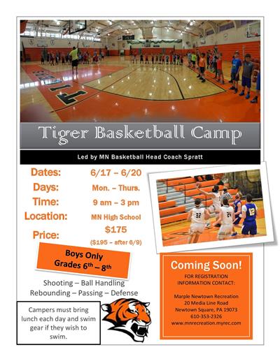 2024 Basketball Camp 6th - 8th Flyer